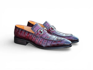 Carrucci Buckle Loafer: Gator Embossed Leather Loafer