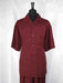 Burgundy ~ Wine ~ Maroon Color 5 Buttons Single Short Sleeve Casual Two Piece Walking Outfit For Sale Pant Sets Shirt With Pant Set