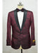 Burgundy  Black Men's Printed Patterned Print Floral Tuxedo Burgundy Tuxedo