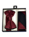 Men's Burgundy ~ Wine ~ Maroon Color/Black Polyester Satin dual colors classic Bowtie with hankie - Men's Neck Ties - Mens Dress Tie - Trendy Mens Ties