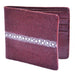 Men's Genuine Exotic Animal Skin Wallet ~ billetera ~ CARTERAS Burgundy ~ Maroon ~ Wine Color Genuine Stingray Rowstone Finish Card Holder Wallet