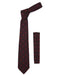 Fashionable Geometric Necktie with Handkerchief Set Burgundy ~ Wine ~ Maroon Color - Men's Neck Ties - Mens Dress Tie - Trendy Mens Ties