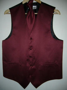 BURGANDY  GROOMSMEN DRESS TUXEDO WEDDING Vest ~ Waistcoat ~ Waist coat & TIE SET Buy 10 of same color Tie For $25 Each - Men's Neck Ties - Mens Dress Tie - Trendy Mens Ties