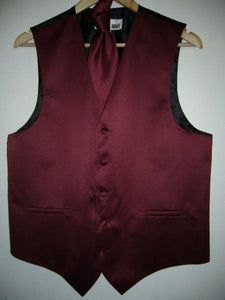 BURGANDY GROOMSMEN DRESS TUXEDO WEDDING Vest ~ Waistcoat ~ Waist coat & TIE SET Buy 10 of same color Tie For $25 Each - Men's Neck Ties - Mens Dress Tie - Trendy Mens Ties