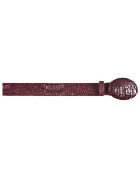 Los Altos Burgundy ~ Maroon ~ Wine Color All-Over Genuine Crocodile ~ World Best Alligator ~ Gator Skin Cinturon De Cocodrilo