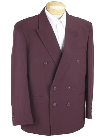 Burgundy Double Breasted Suits 2pc rayon Men's SHARP Classic fit Suits
