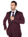 Men's Slim Fit  Black and Burgundy ~ Wine ~ Maroon Suit