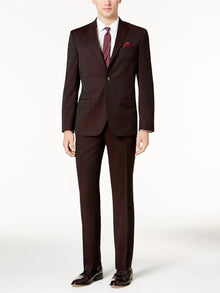 Men'S Slim Fit Black And Burgundy ~ Wine~ Maroon Suit