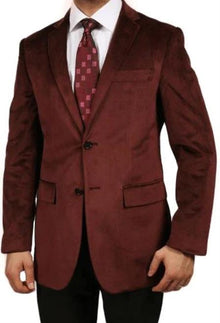 Burgundy Mens Big and Tall Velvet Blazer - Velvet Sport Coat