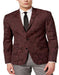 Mens Burgundy Paisley Tuxedo Blazer – Slim Fit Formal Dinner Jacket - Velvet Fabric - Slim Fitted