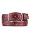 Burgundy ~ Wine ~ Maroon Color Burnished Original Lizard Teju Skin Fashion Western Belt