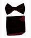 Velvet Bowtie with Hanky Burgundy ~ Wine ~ Maroon