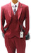 Burgundy Vested Classic Fit Burgundy Suit