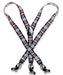 Men'S Design Burgundy ~ Maroon ~ Wine Color White Suspenders For Men Y Shape Elastic Buttons & Clips