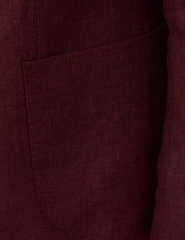 Mens Linen Suit For Beach Wedding - Summer Suit in Burgundy