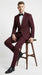 Men's Burgundy and Burgundy Shawl Lapel Tuxedo Suit | Classic Formal Wedding Prom Dinner Jacket Set