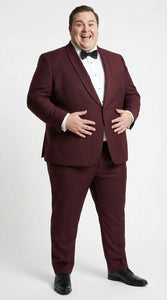 Men's Burgundy and Burgundy Shawl Lapel Tuxedo Suit | Classic Formal Wedding Prom Dinner Jacket Set - Image 3
