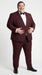 Men's Burgundy and Burgundy Shawl Lapel Tuxedo Suit | Classic Formal Wedding Prom Dinner Jacket Set