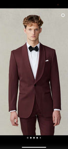 Men's Burgundy and Burgundy Shawl Lapel Tuxedo Suit | Classic Formal Wedding Prom Dinner Jacket Set - Image 9