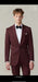 Men's Burgundy and Burgundy Shawl Lapel Tuxedo Suit | Classic Formal Wedding Prom Dinner Jacket Set