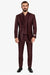 3 Piece Big Peak Lapel Burgundy Suit Vested Wide Leg Pants 1 Button Suit 100% Wool Full Cut Burgundy ~ Wine ~ Vest Maroon Suit