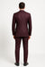 3 Piece Big Peak Lapel Burgundy Suit Vested Wide Leg Pants 1 Button Suit 100% Wool Full Cut Burgundy ~ Wine ~ Vest Maroon Suit