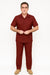Linen Walking Suit Burgundy Men's Leisure Suit