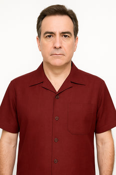 Linen Walking Suit Burgundy Men's Leisure Suit - Image 5