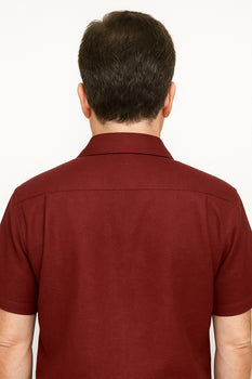 Linen Walking Suit Burgundy Men's Leisure Suit - Image 6