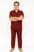 Linen Walking Suit Burgundy Men's Leisure Suit