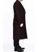 3 Button Ankle length Wool Dress Top Coat/Overcoat In Burgundy