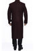 3 Button Ankle length Wool Dress Top Coat/Overcoat In Burgundy