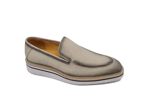 Carrucci Burnished Linen Loafer - Luxury Italian Slip-On