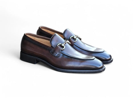 Burnished Calfskin Horsebit Loafer