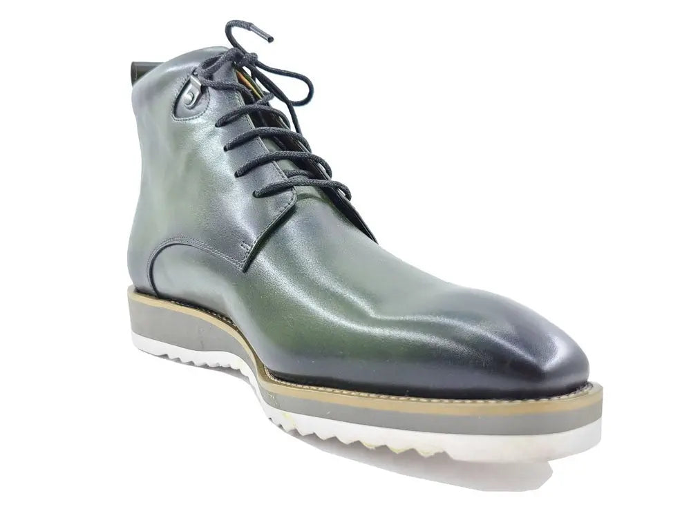 Carrucci Burnished Calfskin Lace-Up Boots - Rich Leather Elegance