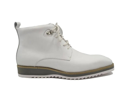 Carrucci Burnished Calfskin Lace-Up Boots - Rich Leather Elegance