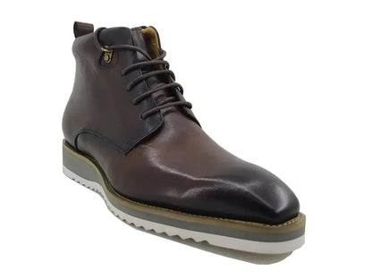 Carrucci Burnished Calfskin Lace-Up Boots - Rich Leather Elegance