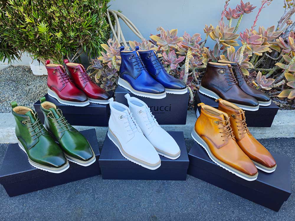 Carrucci Burnished Calfskin Lace-Up Boots - Rich Leather Elegance