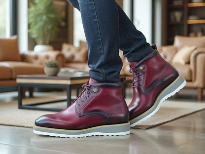 Burnished Calfskin Lace-Up Boot - Image 10