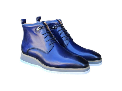 Carrucci Burnished Calfskin Lace-Up Boots - Rich Leather Elegance