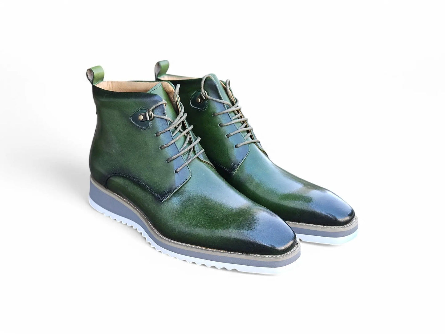Carrucci Burnished Calfskin Lace-Up Boots - Rich Leather Elegance