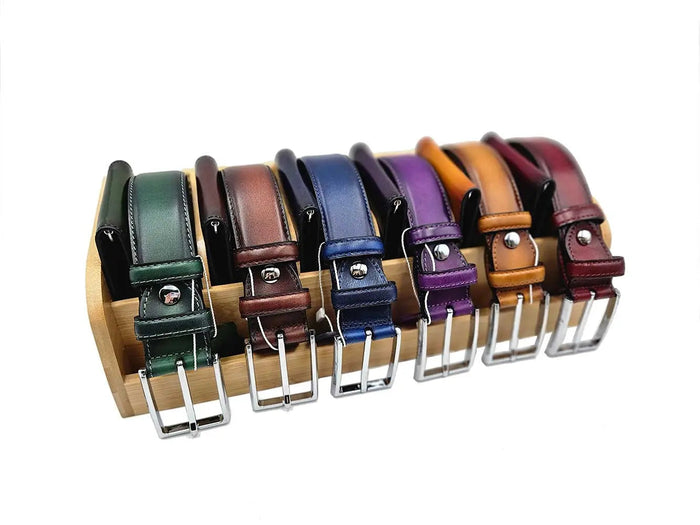 Burnished Calfskin Leather Belt - Image 4
