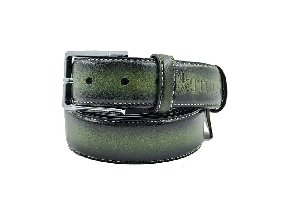 Burnished Calfskin Leather Belt - Image 10