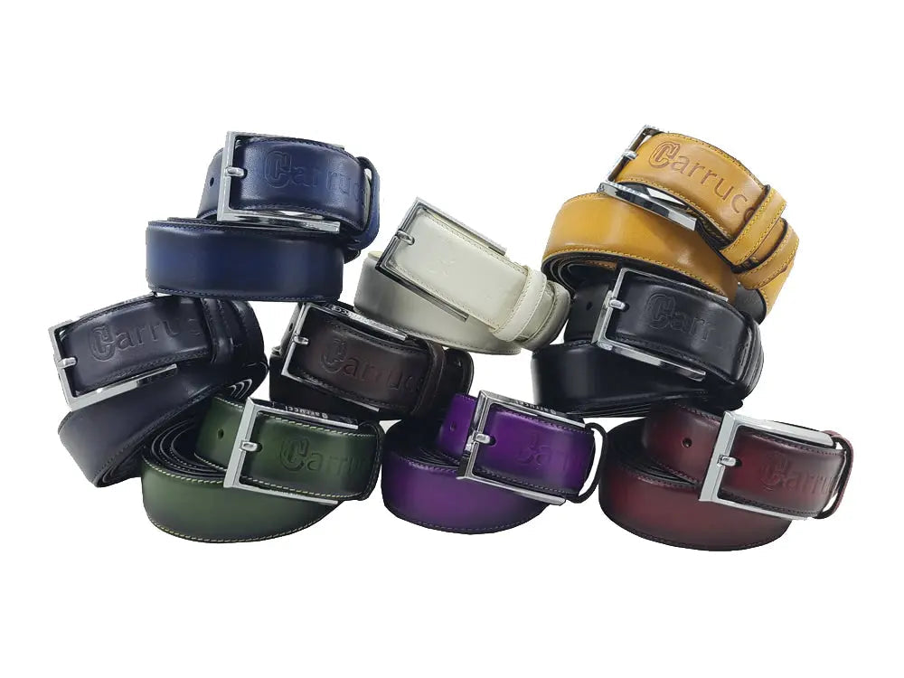 Burnished Calfskin Leather Belt - Image 14