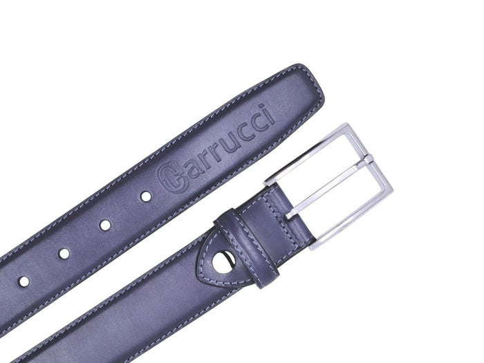 Burnished Calfskin Leather Belt