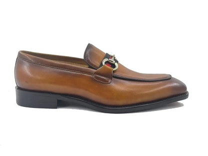 Carrucci Burnished Calfskin Loafer - Luxury Slip-On Shoe