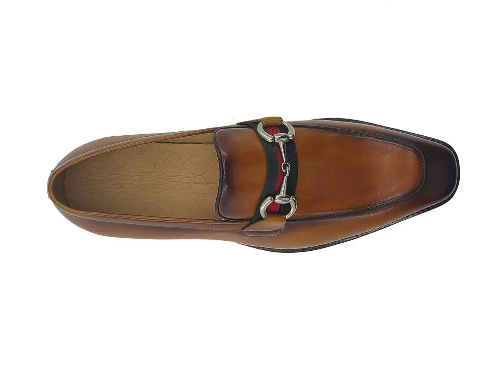 Carrucci Burnished Calfskin Loafer - Luxury Slip-On Shoe