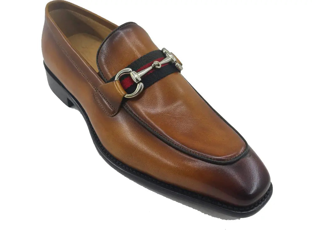Carrucci Burnished Calfskin Loafer - Luxury Slip-On Shoe