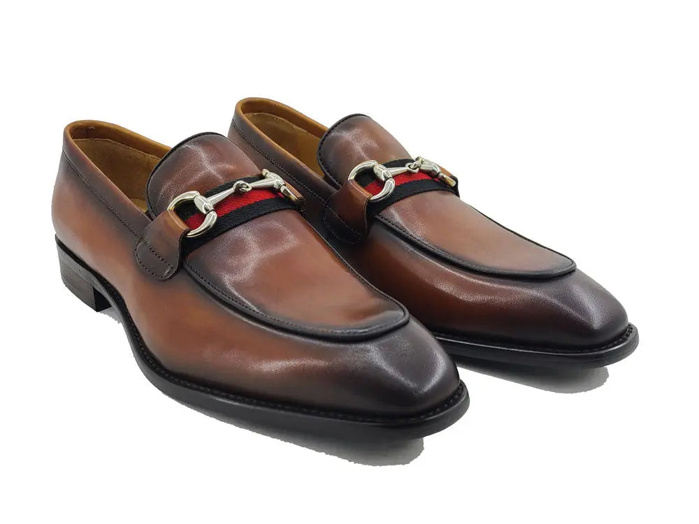 Carrucci Burnished Calfskin Loafer - Luxury Slip-On Shoe