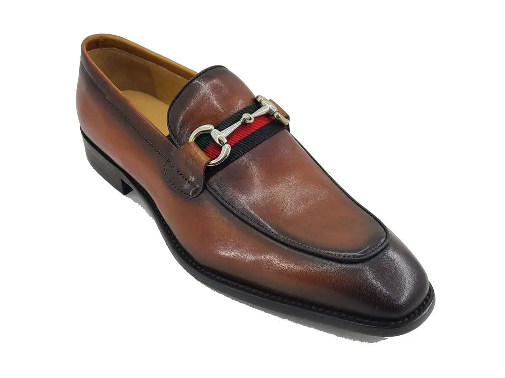Carrucci Burnished Calfskin Loafer - Luxury Slip-On Shoe